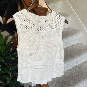 Universal Thread Sleeveless Cream Knit Sweater Vest Top
